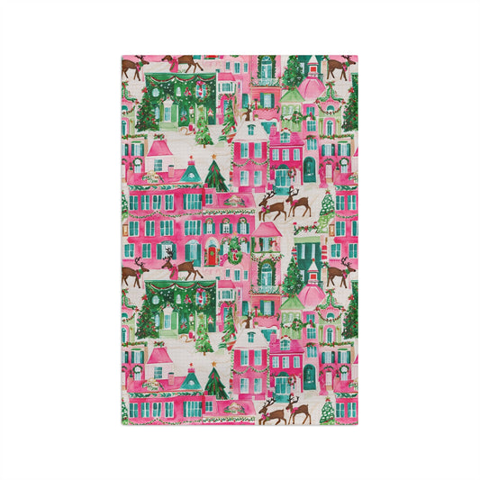 Christmas Village Tea Towel