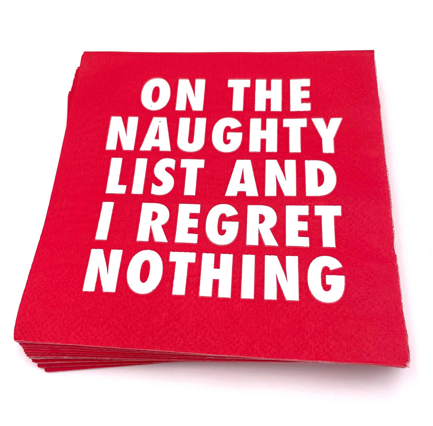 Christmas Cocktail Funny Napkins | I Regret Nothing | 20 count