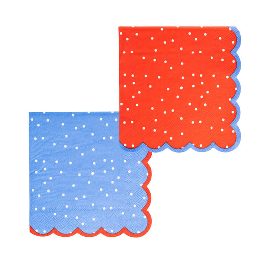 Americana Polka Dot Cocktail Napkin Set | 24 count