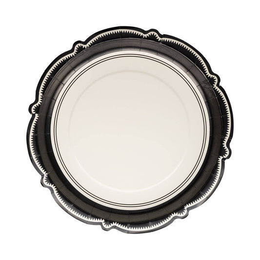 Black Bracket Edge Paper Plate 10" | 8 count