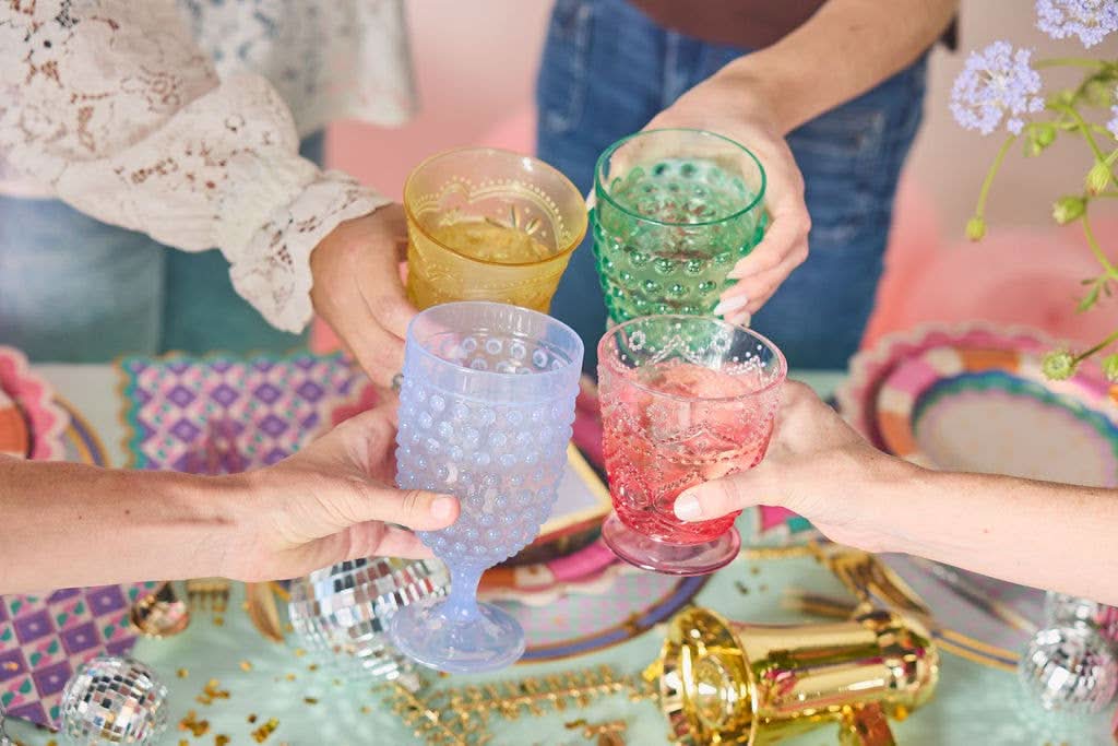Set of two reusable vintage-style cups from Packed Party's Not Your Mom's collection, featuring retro design and eco-friendly material.
