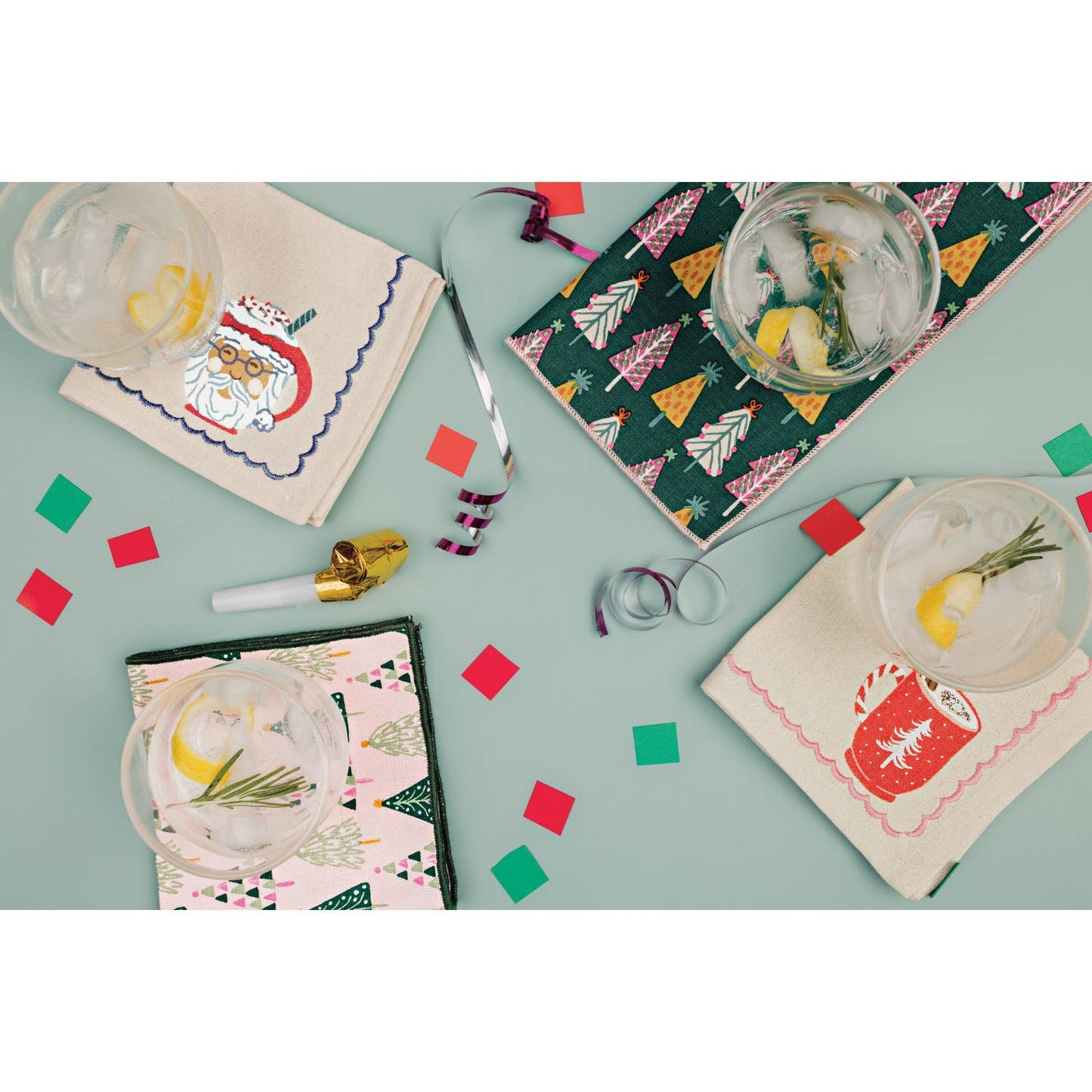 Cozy Cups Christmas Cocktail Napkins | Set of 4