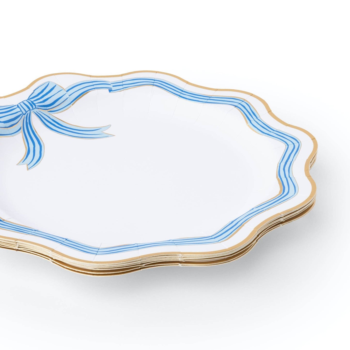 Baby Blue Bow Dinner Plates - 11" | Set of 8 - Porcupine Paper Co.