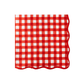 Cherry Red Gingham Large Lunch Napkins | 20 Count