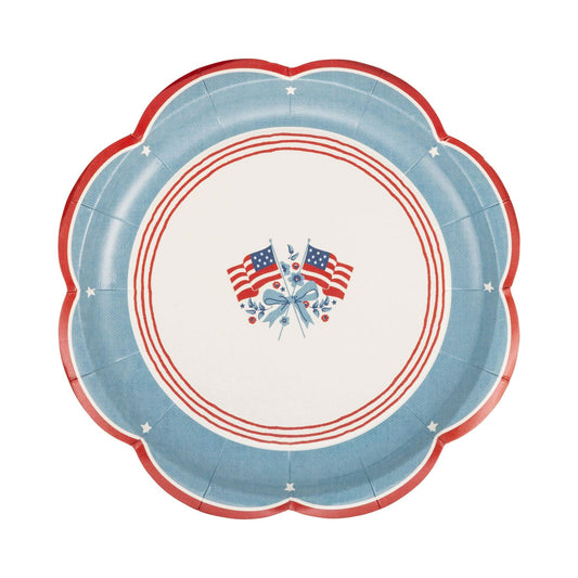 My Mind’s Eye 8-inch Flag Paper Plate with vibrant flag design, ideal for party or celebration tableware.