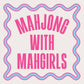 Mahjong Cocktail Funny Napkin by Mahgirls featuring colorful mahjong tile designs for fun party decor