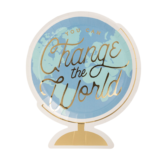 Back To School Globe Paper Plates  8.5" x 12"  | 8 count