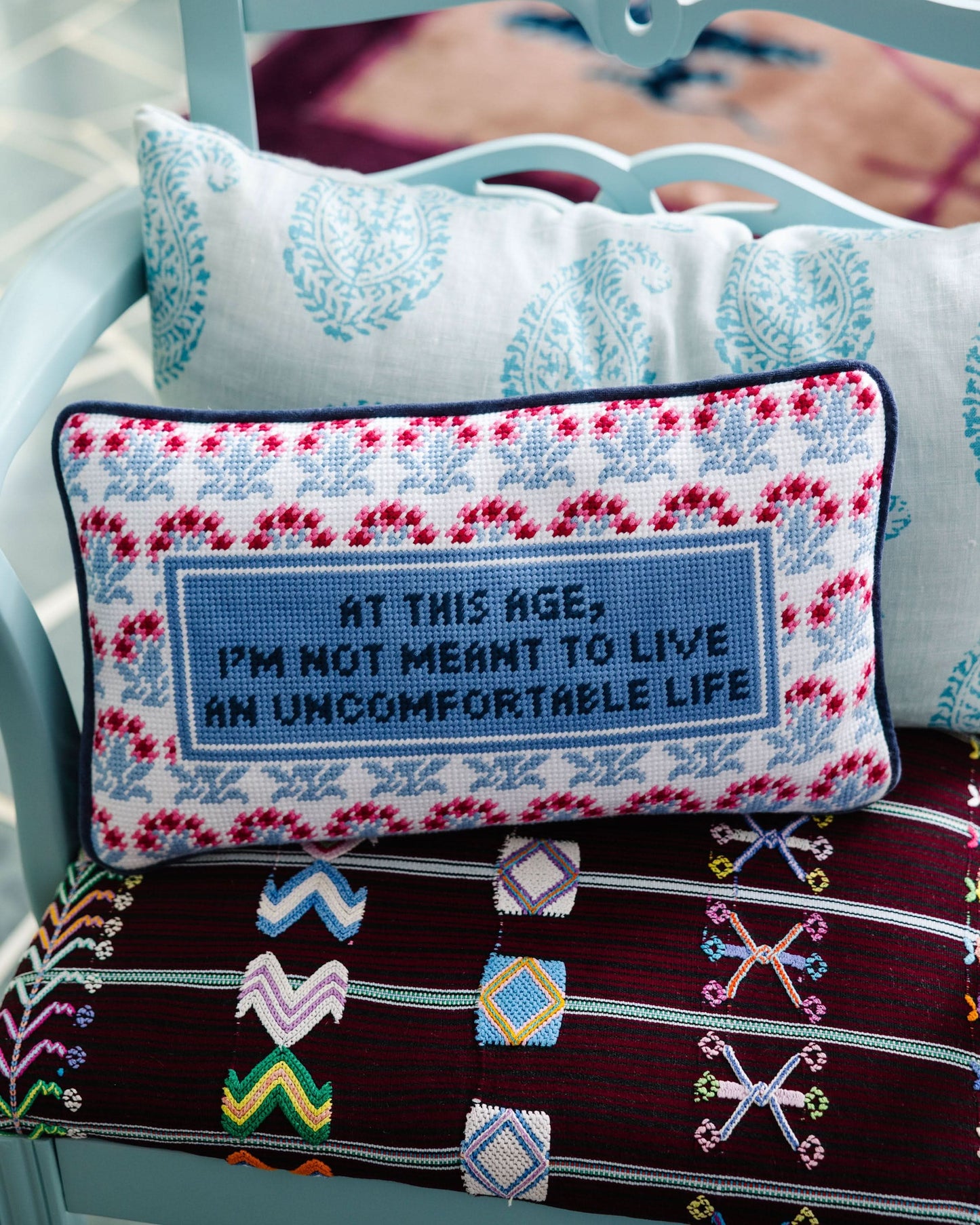 Uncomfortable Needlepoint Pillow - Porcupine Paper Co.