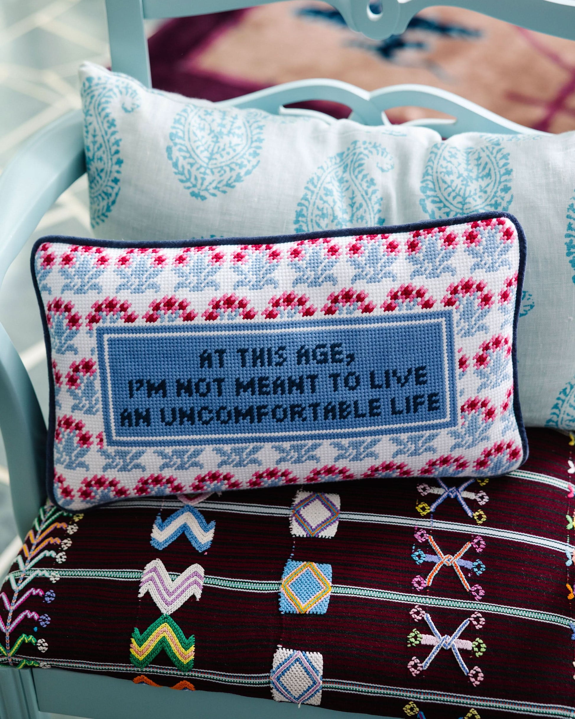 Uncomfortable Needlepoint Pillow - Porcupine Paper Co.
