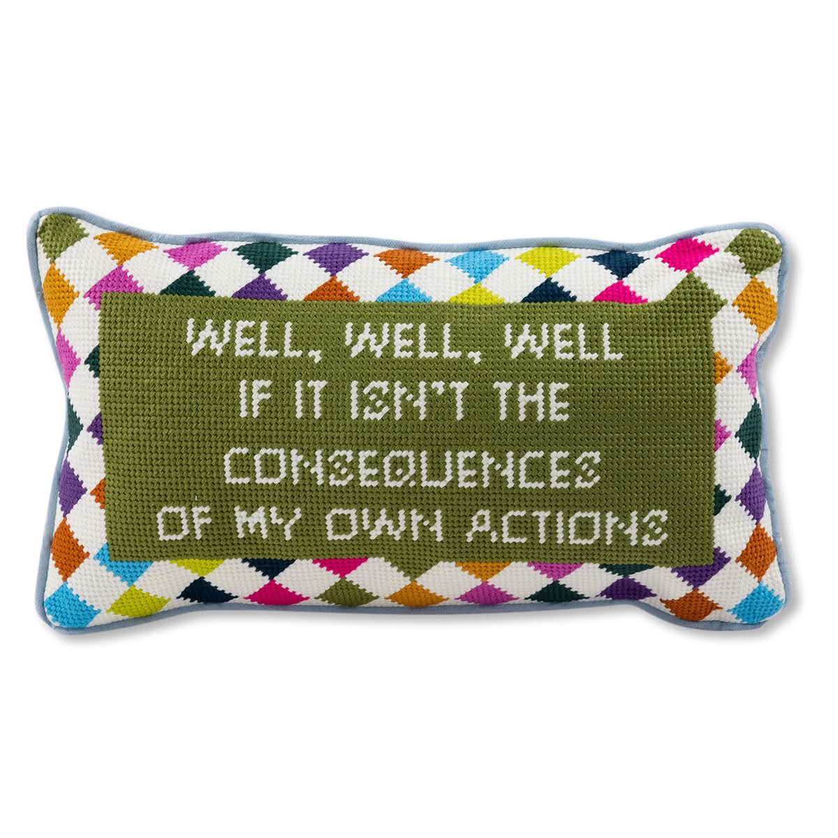 Well Well Well Needlepoint Pillow - Porcupine Paper Co.