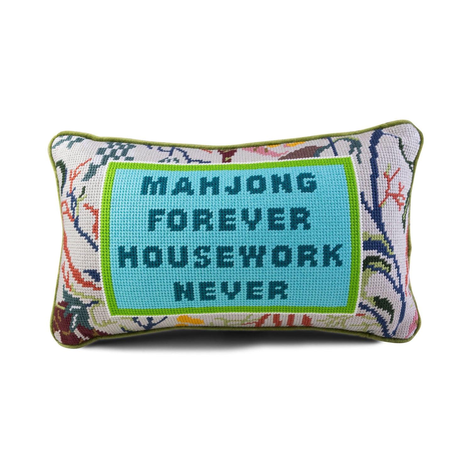 Mahjong Needlepoint Pillow - Porcupine Paper Co.