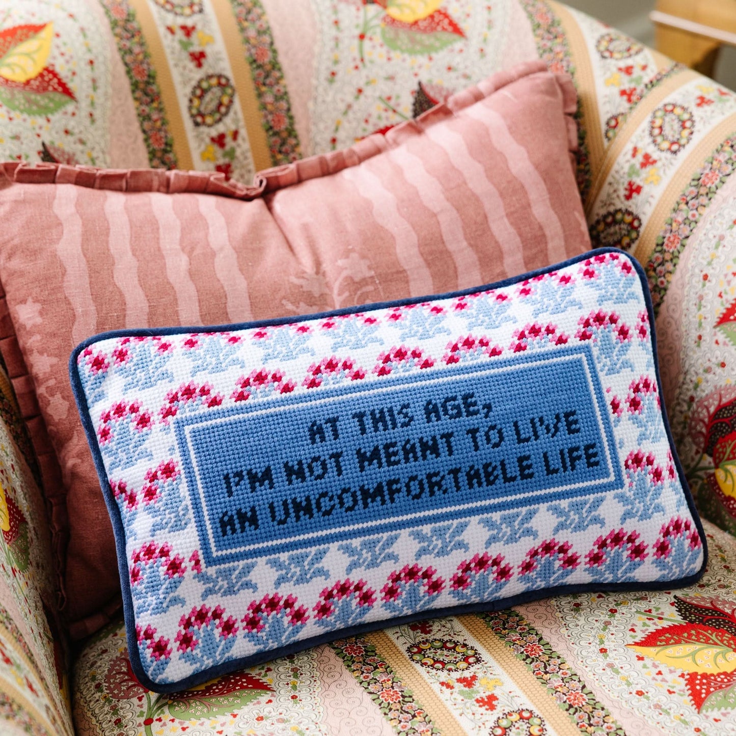Uncomfortable Needlepoint Pillow - Porcupine Paper Co.