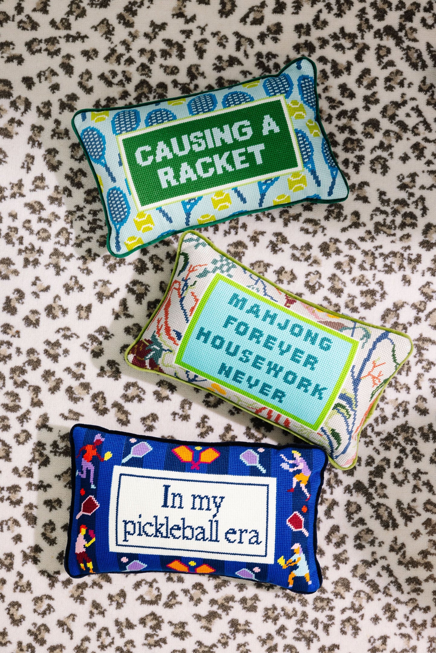 Mahjong Needlepoint Pillow - Porcupine Paper Co.
