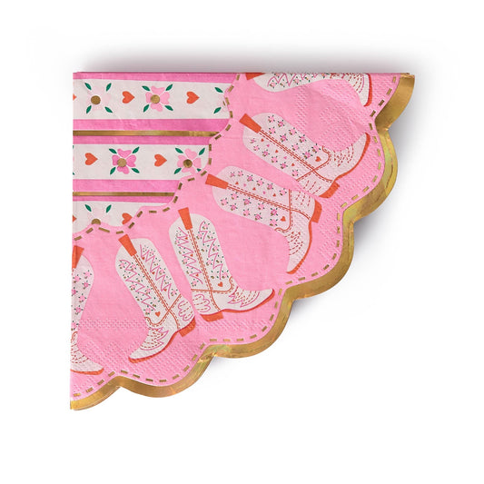 Boot Scoot Blooms Diecut Dessert Napkin Set - Porcupine Paper Co.