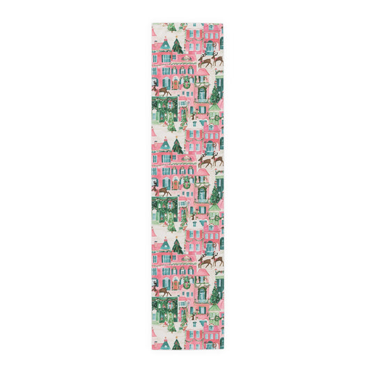 Holiday Village Table Runner | 16" x 72"