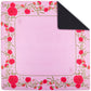 Pink Rose Mahjong mat by Hutch and Nook with floral design, ideal for comfortable game play and storage of mahjong tiles.
