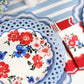 Light Blue Basketweave Dinner Paper Plates - Porcupine Paper Co.