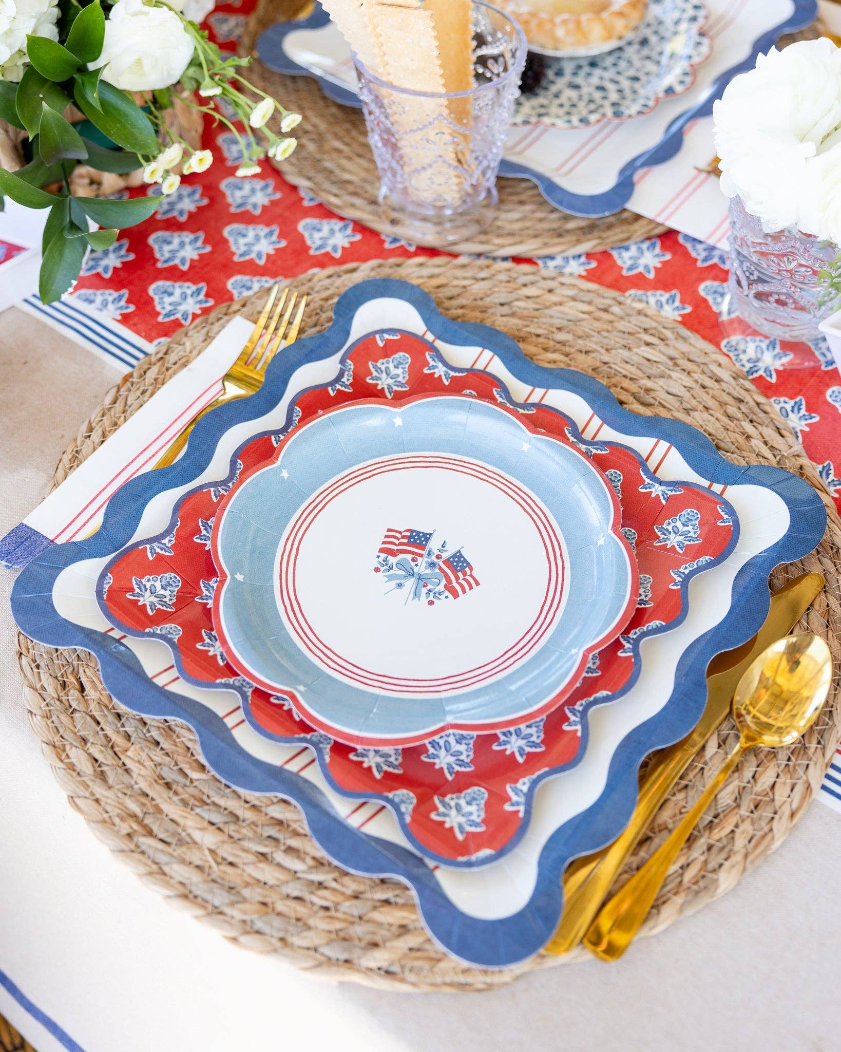 My Mind’s Eye HAM1241 Flag Paper Plate, 8-inch, featuring colorful flag designs on a sturdy paper plate.