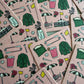 Set of 12 Augusta Golf Tournament Essentials disposable coasters by Thirteenwinks featuring golf-themed designs on paper coasters.