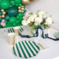 Emerald Green Signature Cabana Stripe Plates | Pack of 8