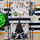 Orange and Black Striped Paper Table Runner | 16 x 120 inch