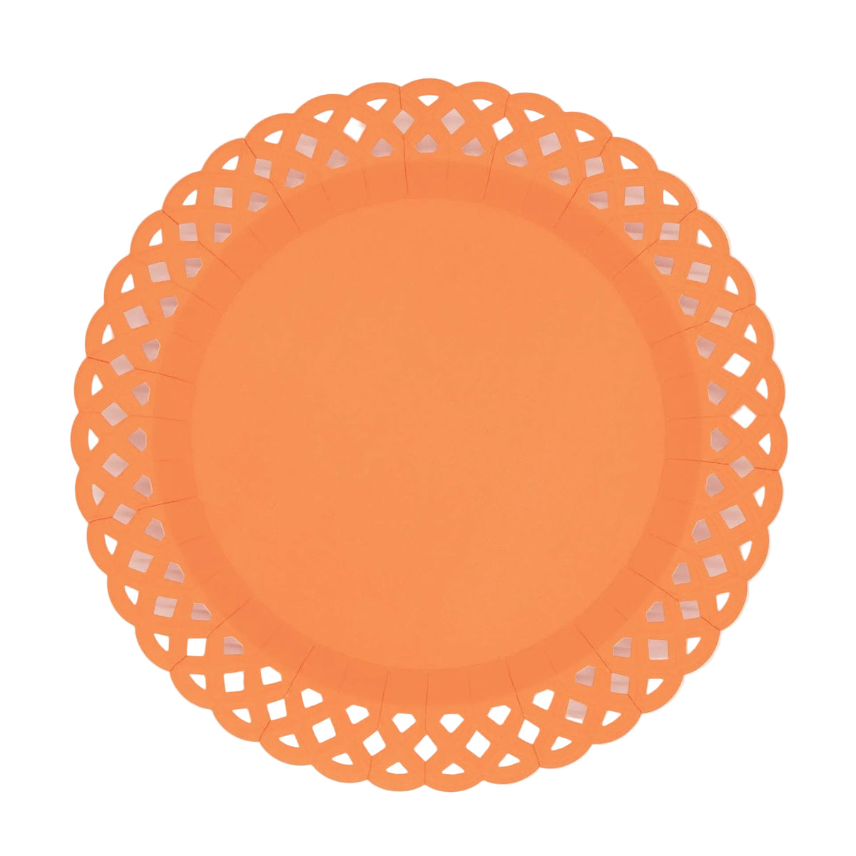 Orange Basketweave Dinner Plates | Set of 8