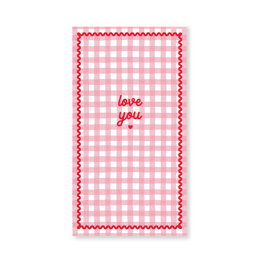 Gingham Valentine’s Day Guest Towels | 20 Count - Porcupine Paper Co.