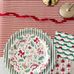 Green & White Striped Scalloped Dinner Plates 10.5" | 12 count