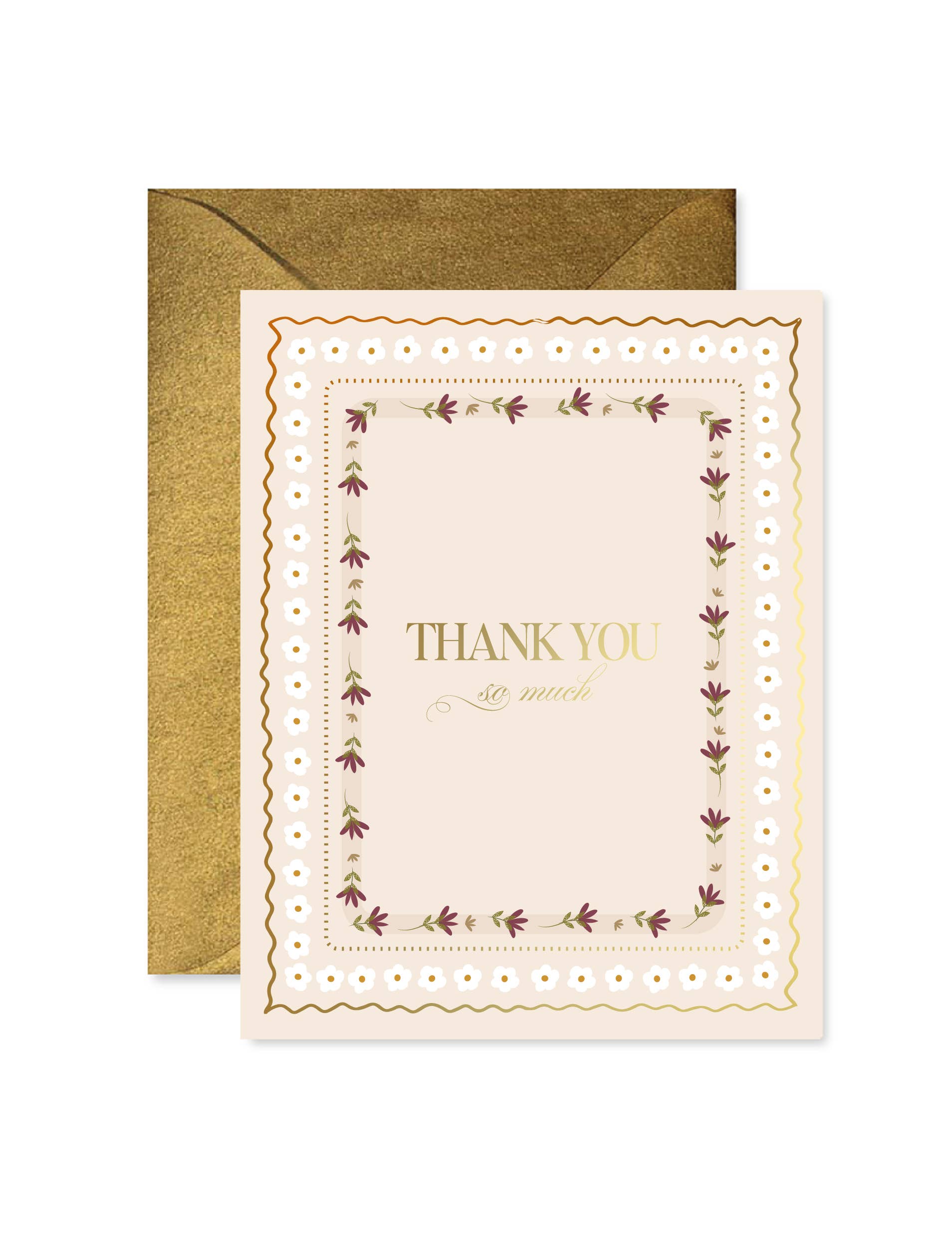 Thank You Album Greeting Card by Ginger P. Designs featuring elegant floral illustrations and heartfelt handwritten message.