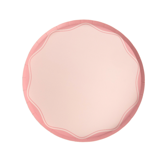 Pink Color Block Dinner Paper Plates 10.5" | Set of 8