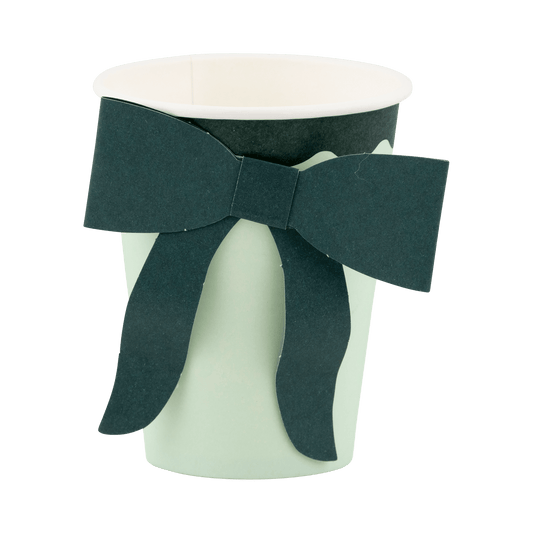 Mint and Green Bow Paper Cups | 8 count