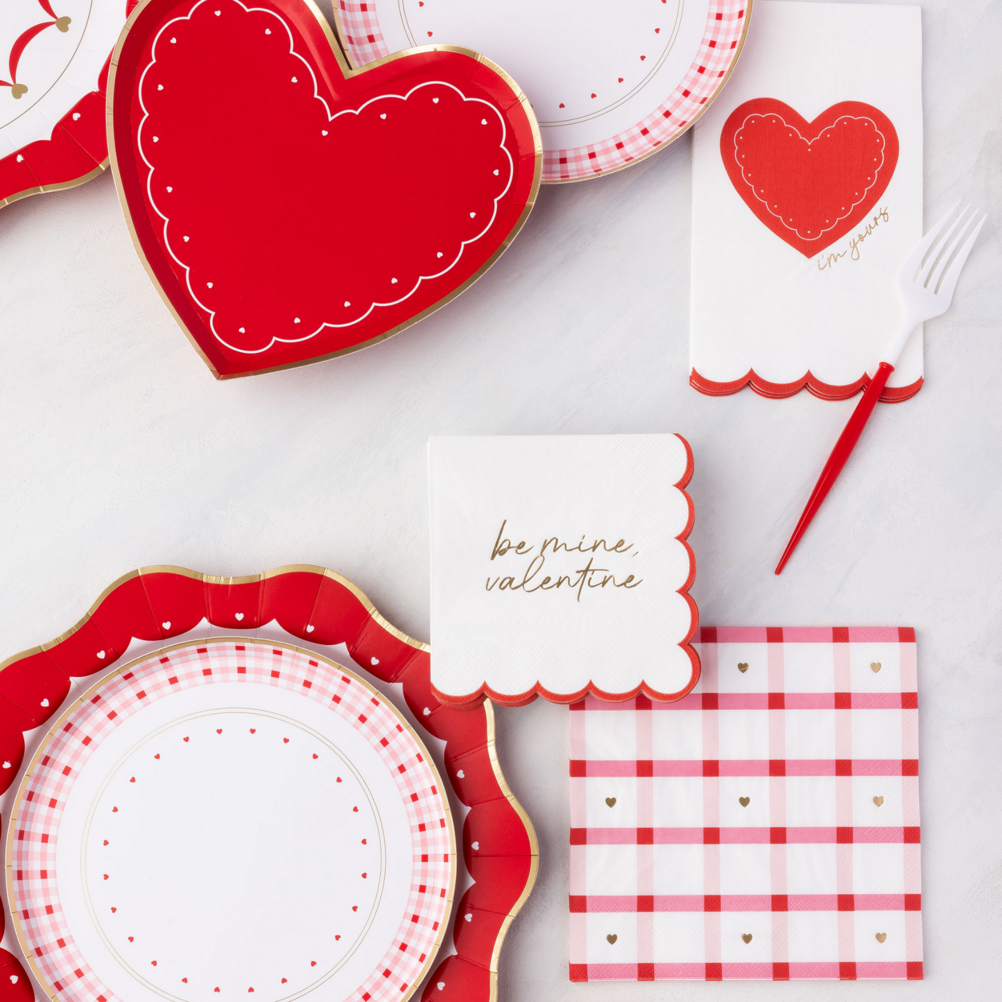 Valentine Plaid Dinner Napkins | Pack of 20