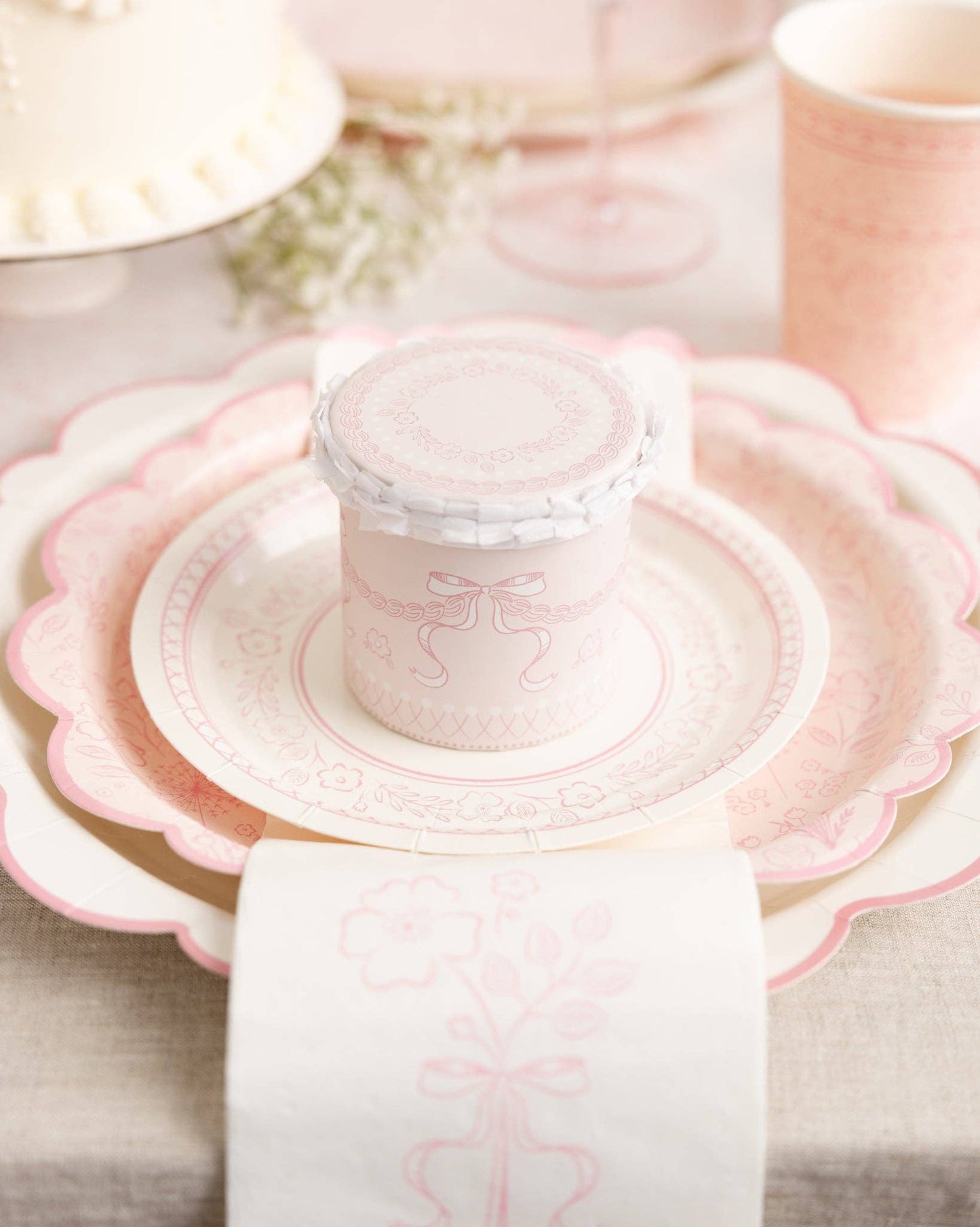 Pembroke Small Pink Floral 7" Plate | Pack of 8