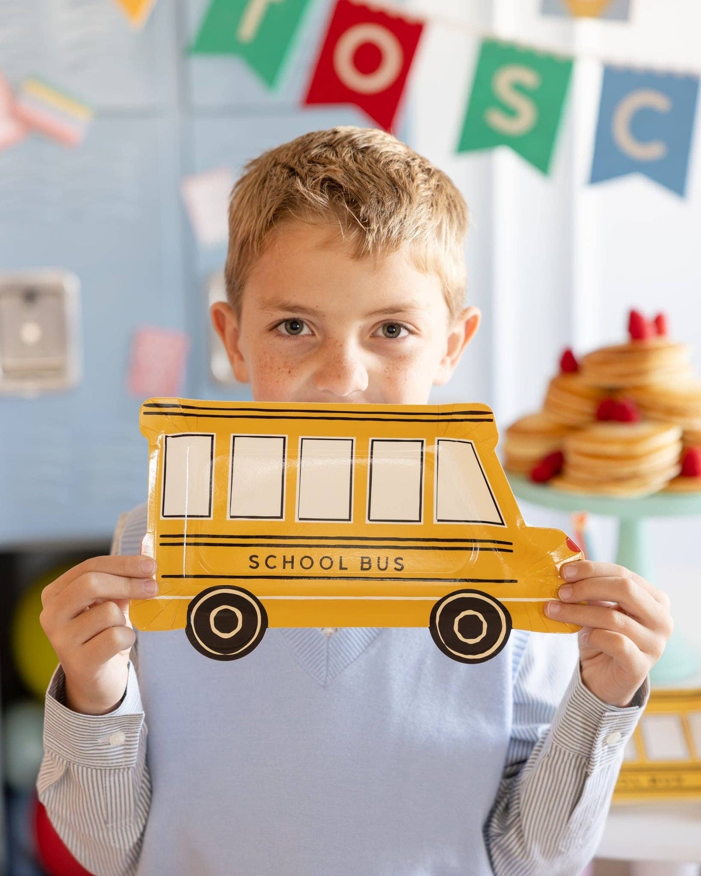 School Bus Shaped Plates 11" | Set of 8