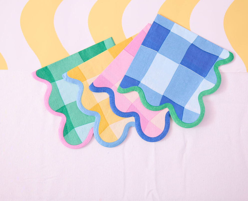 Colowave Gingham Cocktail Napkin (20 ct) - Porcupine Paper Co.
