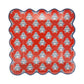 Red floral paper plate from My Mind’s Eye, 9-inch block pattern with vibrant flower design on sturdy paper.