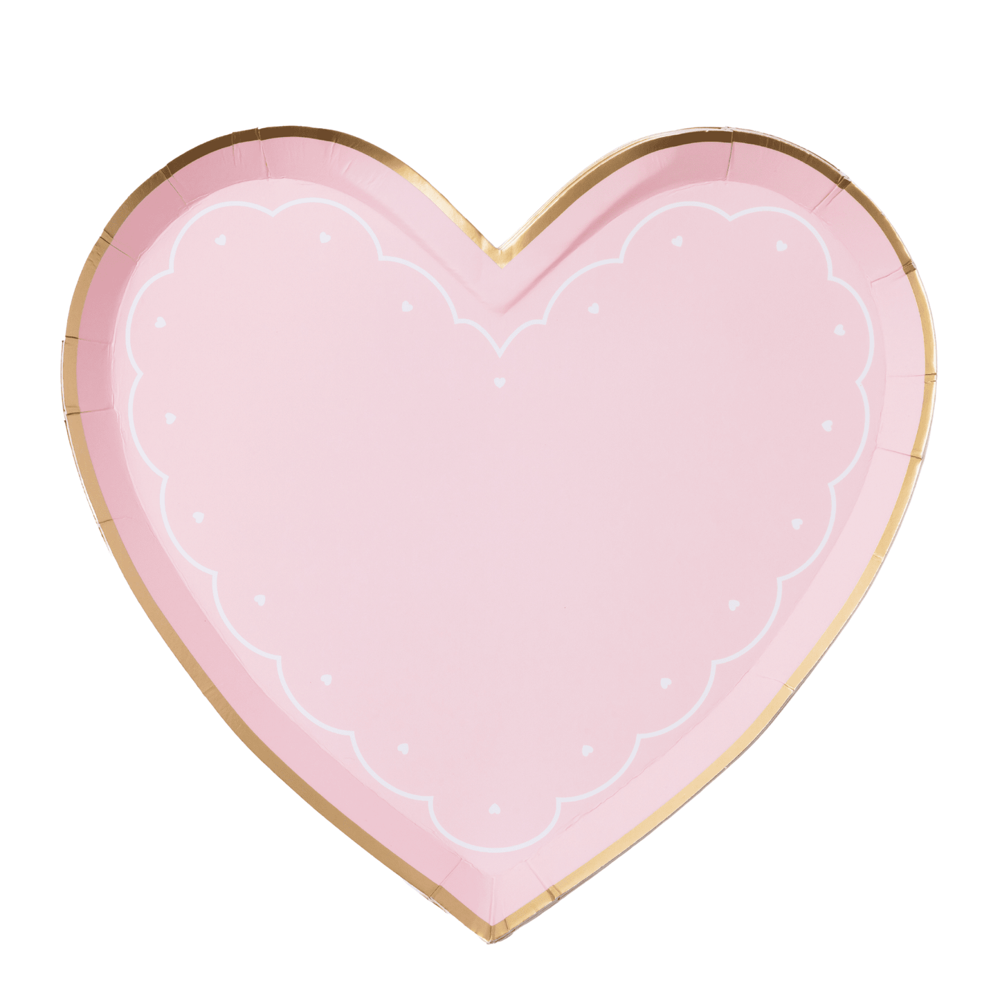 Pink Valentine's Heart Lace Dessert Plates - 8" | Set of 8 - Porcupine Paper Co.
