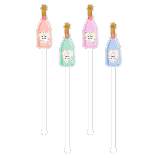 Stir Sticks Set | Champagne Bottle | Set of 4