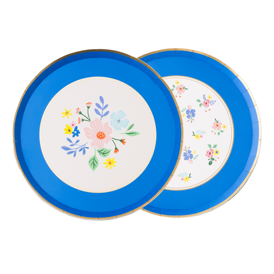 Multicolor Elegant Floral Dessert Plates | 8 Count - Porcupine Paper Co.