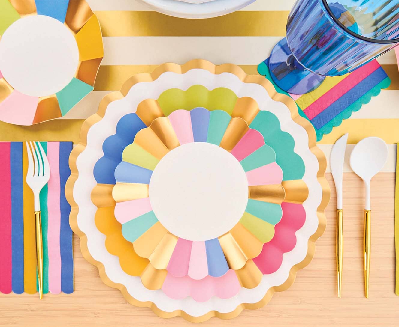 Bella Disposable Plastic Cutlery Set – White & Gold | 24-Piece Set - Porcupine Paper Co.