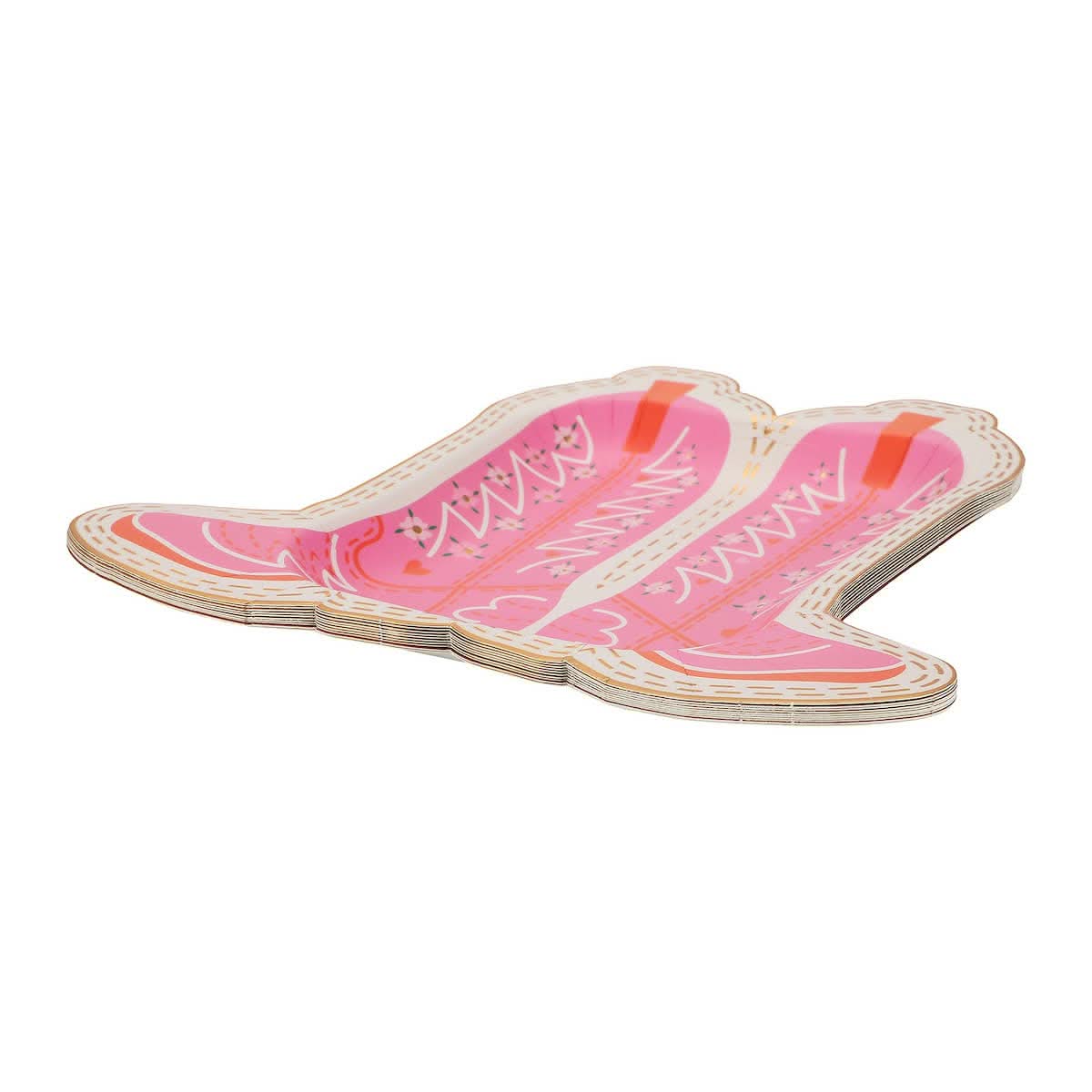 Boot Scoot Blooms Cowboy Boot Dessert Plate Set - Porcupine Paper Co.