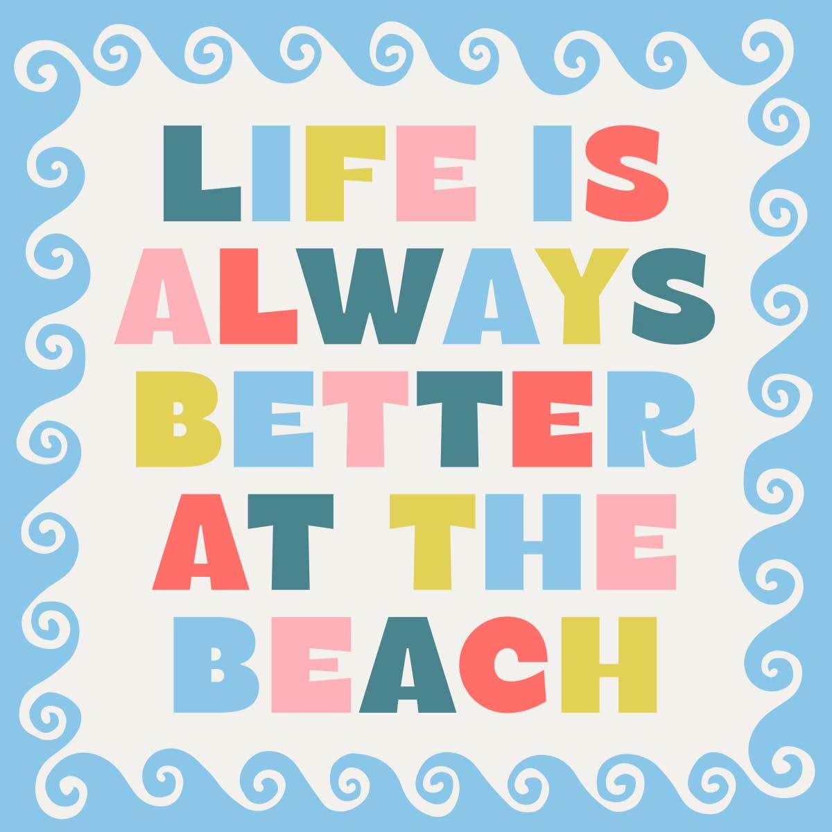 Set of three funny cocktail napkins from Soiree Sisters featuring beach-themed humorous designs for summer parties.