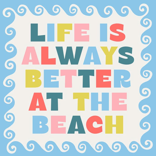 Set of three funny cocktail napkins from Soiree Sisters featuring beach-themed humorous designs for summer parties.