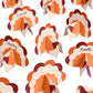 Set of 12 Turkey Time Place Cards by xo, Fetti featuring festive Thanksgiving turkey designs on white cardstock.