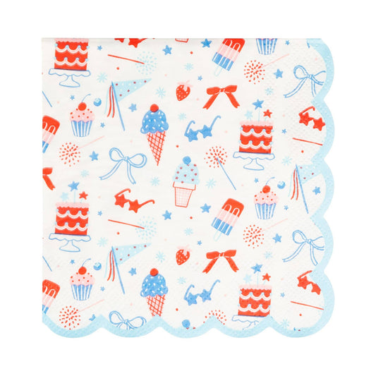 Summertime Pattern Cocktail Napkins | 24 count