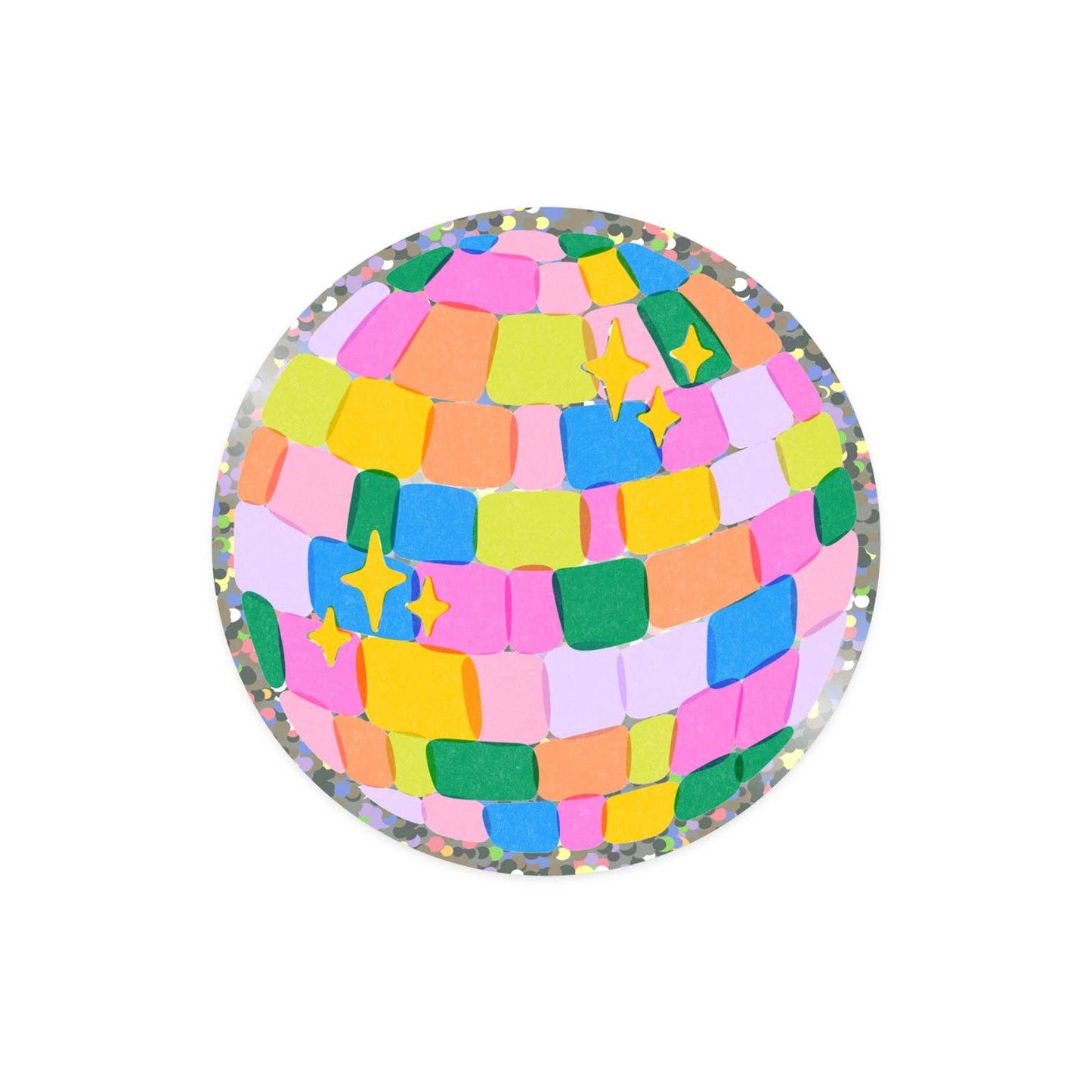 Glitter Disco Ball Sticker | 3"