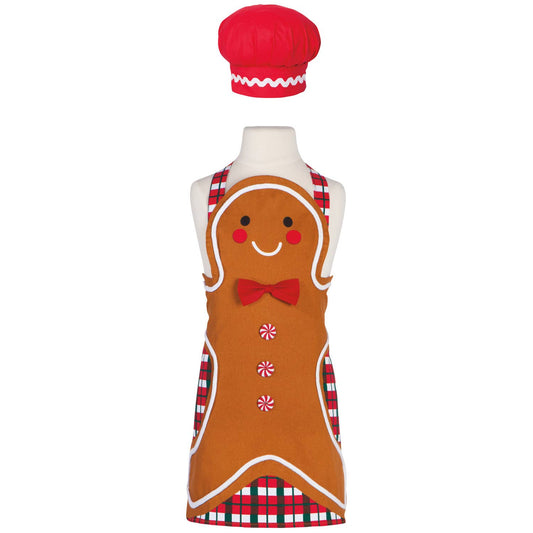 Gingerbread Christmas Daydream Kids Apron and Hat Set