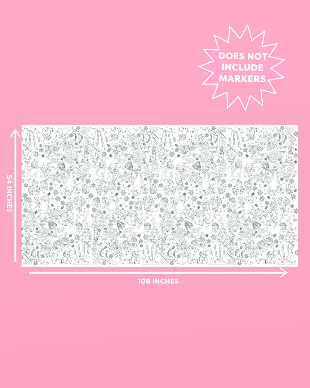 Merry Christmas Coloring Paper Tablecloth