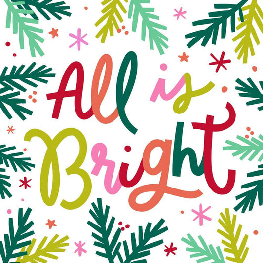 Holiday Christmas Cocktail Napkins | All Is Bright - 20ct