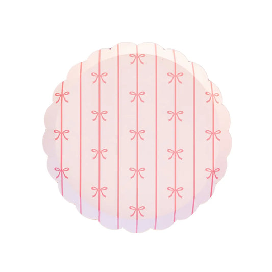 Petal Pink Signature Bow Small Plates | 8ct